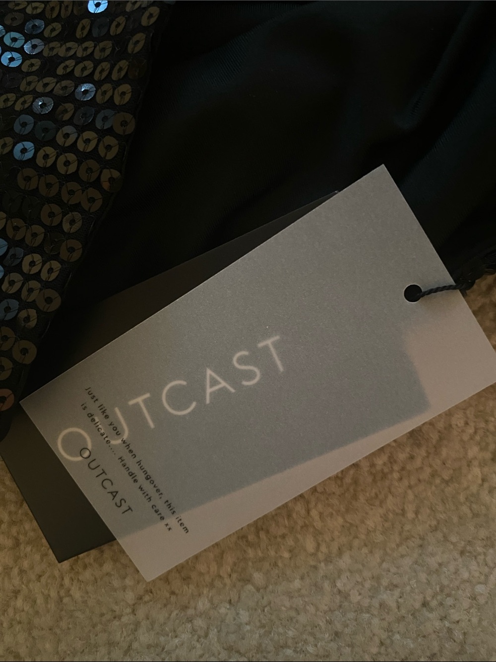 Outcast NWT size XS IVs black sequin mini dress - Picture 5 of 8